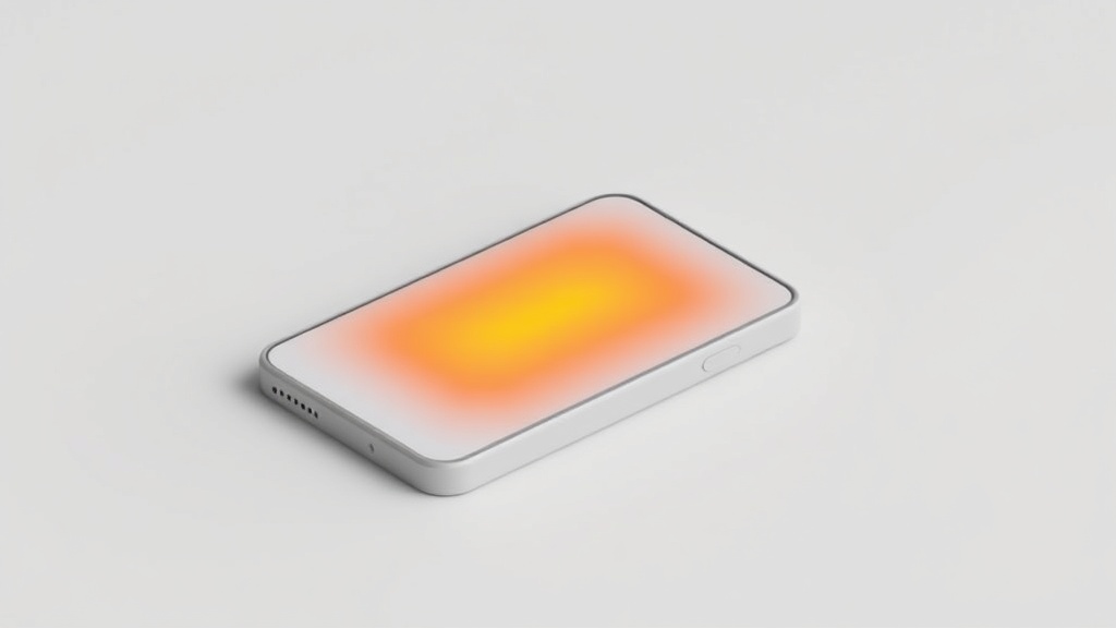 スマートフォン画面に表示されたオレンジ色に光るCTAボタンの配置とデザインを示すUI最適化の図